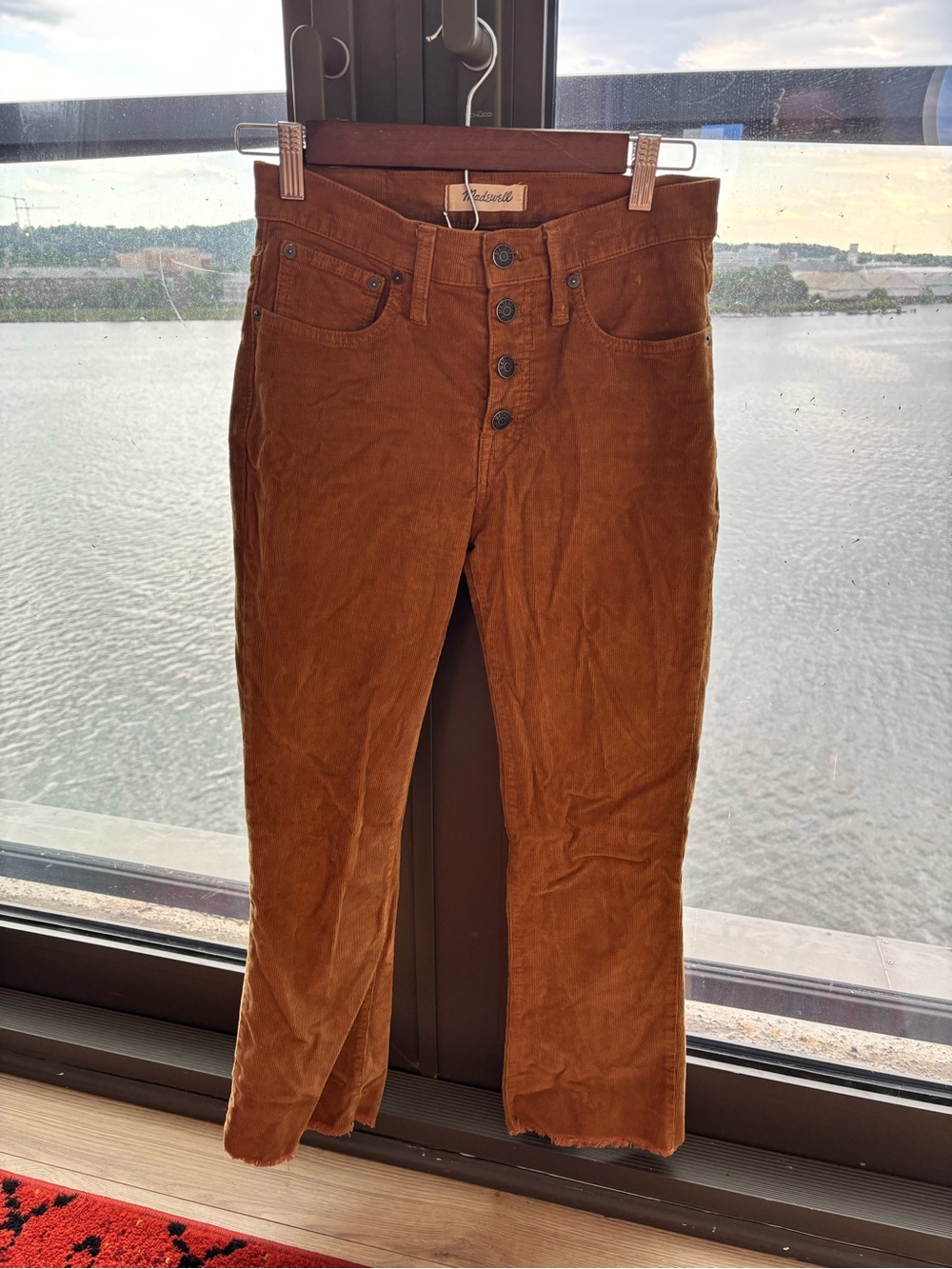 Madewell Corduroy Button-Fly Pants in Camel Brown